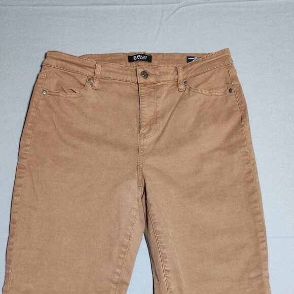 Buffalo David Bitton Hanna pants women's size 10 tan  High-rise stretch skinny - Picture 2 of 12